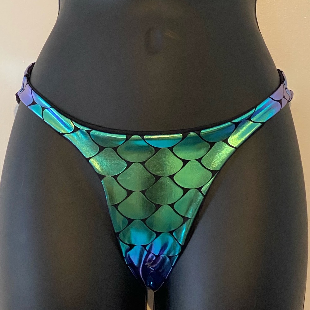 Handmade Green Bikini bottom Woman Size M/L
